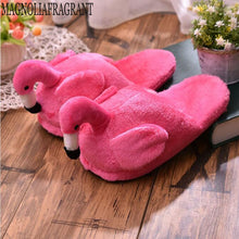 Load image into Gallery viewer, Winter lovely Home Slippers Chausson Shoes Women Flamingo slippers pantuflas unicornio pantoufle femme Warm Cotton Shoes hy24