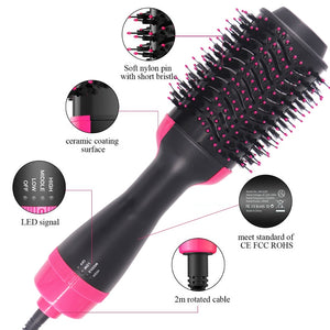 Hair Dryer Hot Air Brush Styler and Volumizer Hair Straightener Curler Comb Roller Electric Ion Blow Dryer Brush