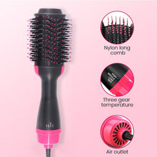 Load image into Gallery viewer, Hair Dryer Hot Air Brush Styler and Volumizer Hair Straightener Curler Comb Roller Electric Ion Blow Dryer Brush