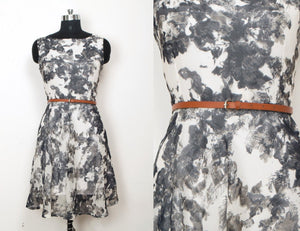 Designer Printed   Dress With Belt