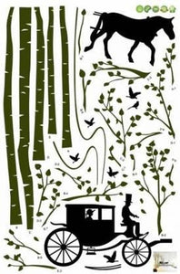 Seeosee Horse cart with trees and birds